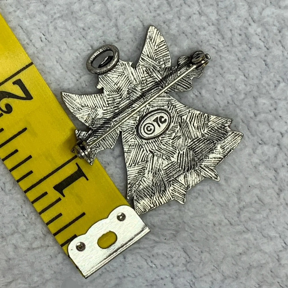 VTG Tanya Creations Silver Tone Love & Hope Guardian Angel Brooch Pin - Picture 4 of 5